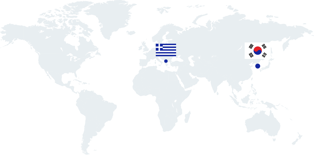 세계지도 그리스 국기 이미지
